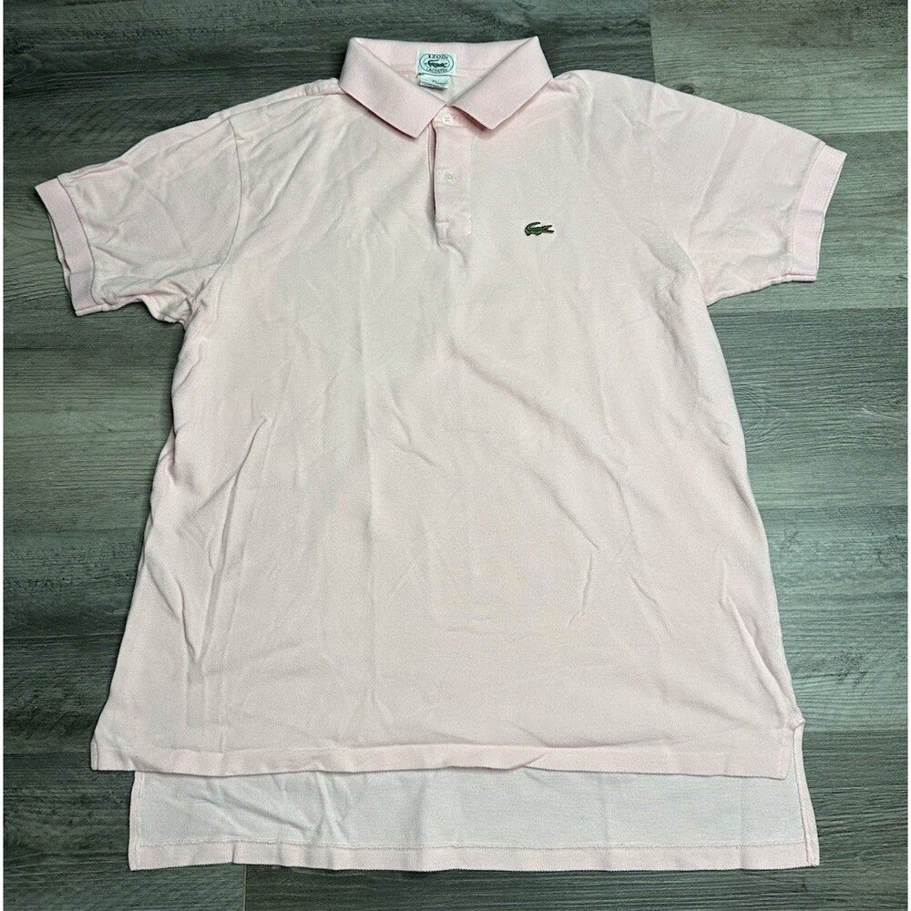 Vtg 80s Izod Lacoste Grand Patron Pink Polo Shirt Men's XL Drop Tail Pique